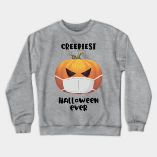 Creepiest halloween ever, pumpkin in a mask Crewneck Sweatshirt